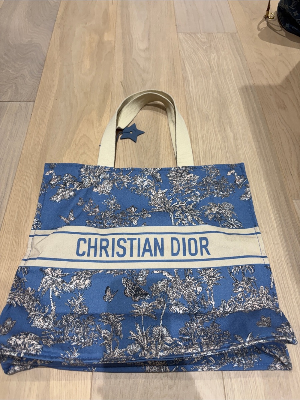Dior Blue and Cream Toile de Jouy Canvas Tote